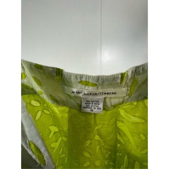 Diane Von Furstenberg Abatwa Green Spring Dress Size 10 - Picture 6 of 7